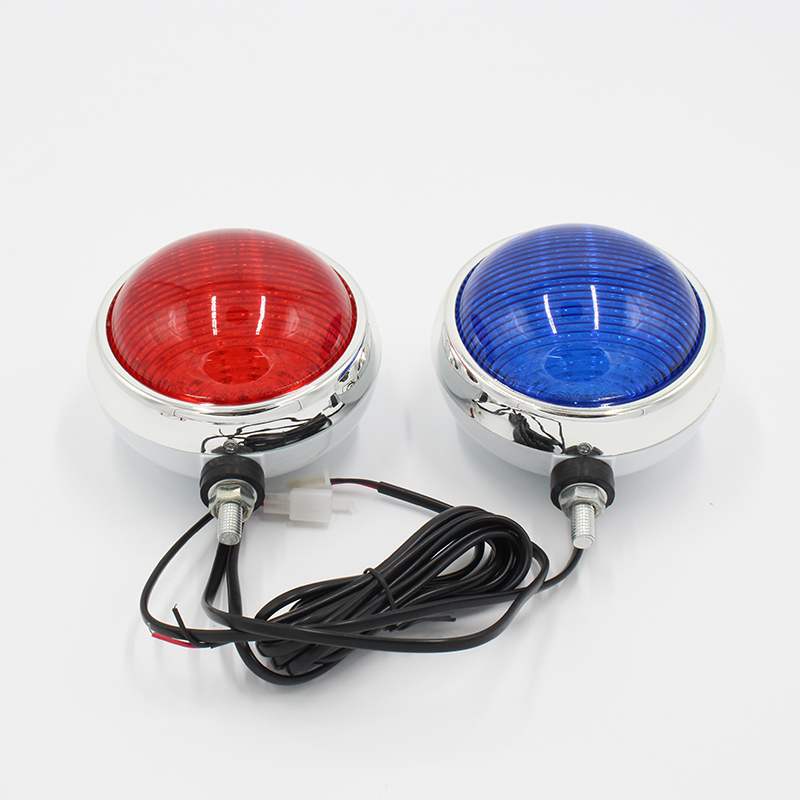 摩托车爆闪红蓝警灯治安巡逻摩托车爆闪灯前警灯12v警车巡逻车专用