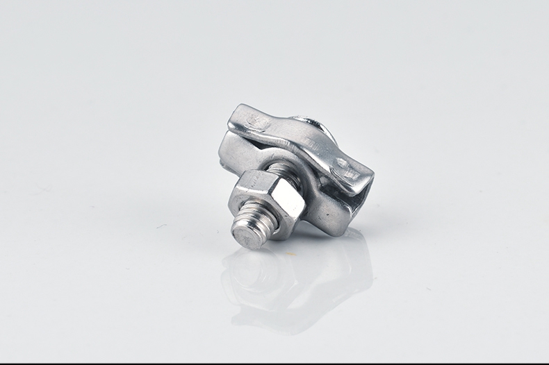 304不锈钢单夹头 钢丝绳紧固夹刹车线夹头卡头卡扣绳卡装饰夹线卡 m8