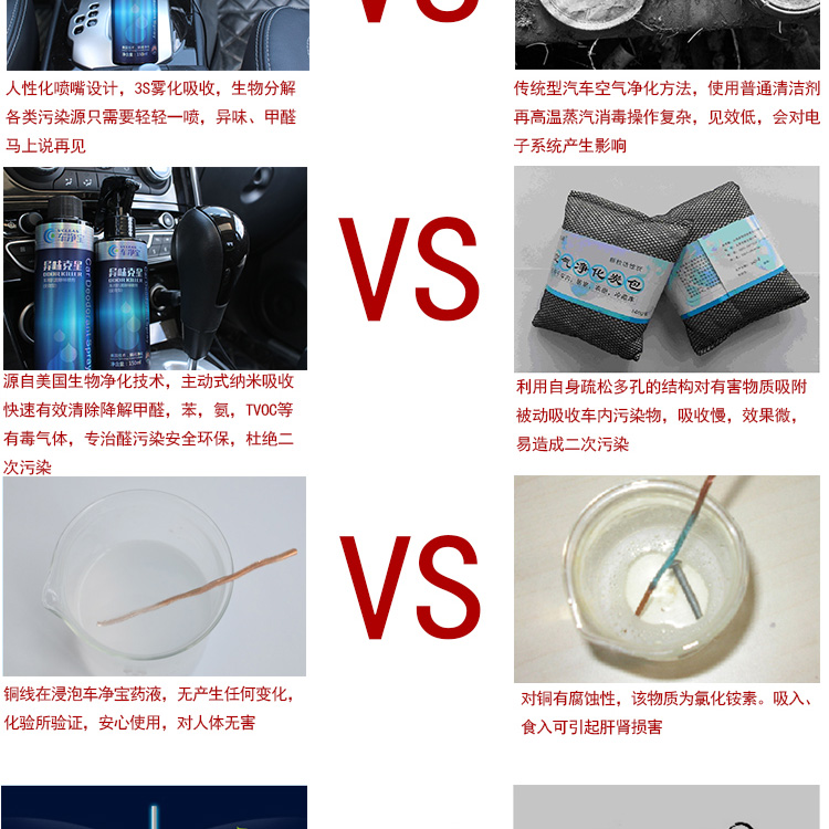 Vclean车净宝汽车甲醛清除剂 新车除甲醛除异味喷雾 车内除味剂除臭210ml