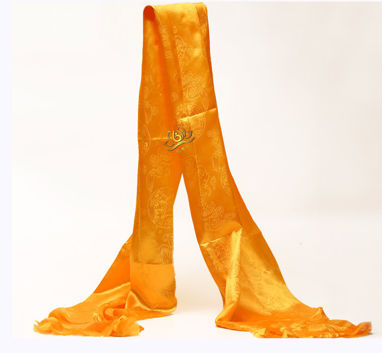 美居美艺 哈达 佛教用品藏族蒙古精品提花丝龙凤哈达五彩240*43cm