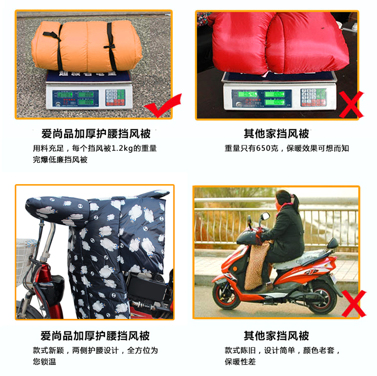 
                                        爱尚品电动车挡风被冬季 摩托车护膝防风 连体保暖加厚电瓶车护腿套装 五彩点可分腿(摩托/电瓶车均可用)                