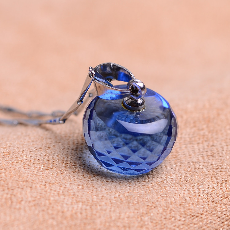 玉森林 黄合成水晶 蓝合成水晶切角苹果吊坠女饰品 黄色