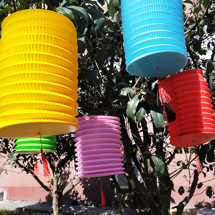 居梦坞新年春节过年装饰品商场超市节日布置幼儿园卡通纸风琴灯笼开业