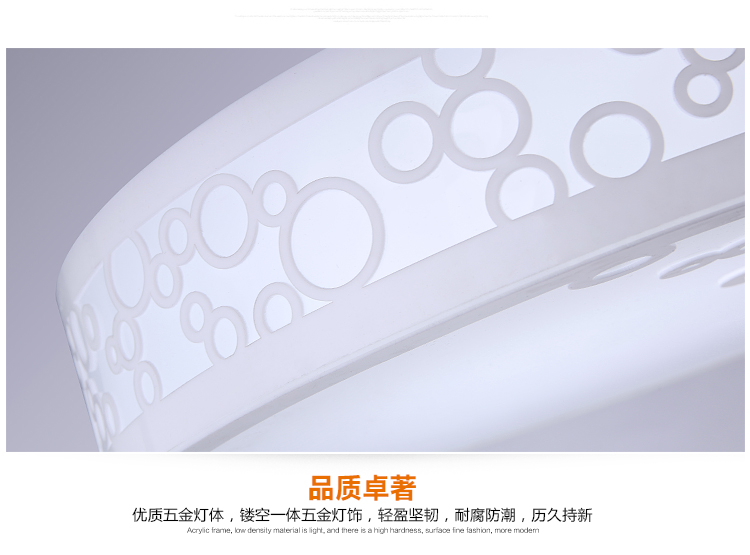 白浪金爵  圆形LED吸顶灯卧室创意温馨浪漫灯具 现代简约书房大气客厅灯饰 白光 大号
