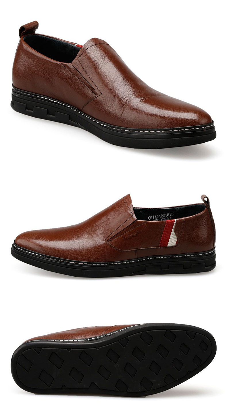 callaghan卡拉汉西班牙进口休闲皮鞋头层牛皮乐福鞋男真皮一脚蹬休闲