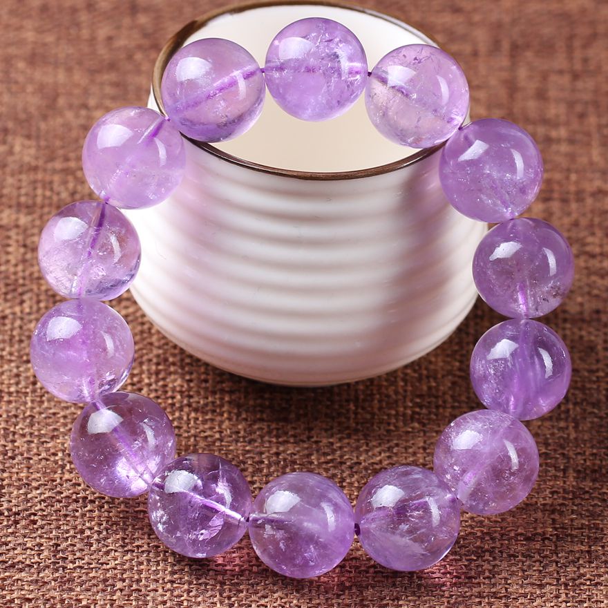 水晶手链 薰衣草紫水晶手链大颗粒81.65g 百灵拍卖