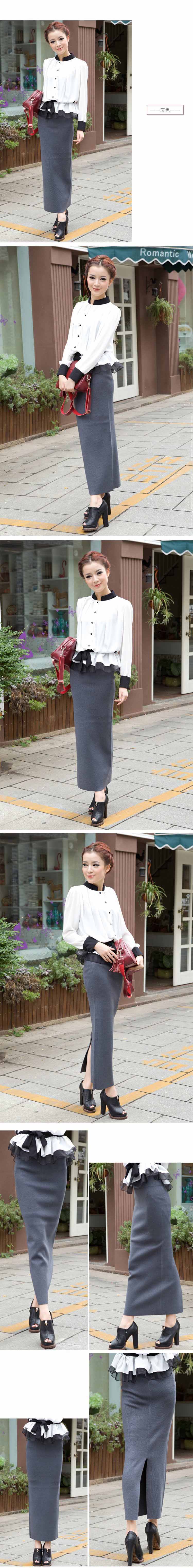 钦秀羊毛裙2015秋冬装新款女装长款显瘦修身薄包臀半身裙羊毛裙女 黑色 均码