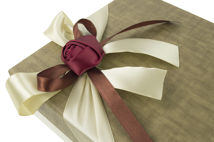 柯柯安创意礼品盒长方形礼物盒花朵丝带礼品包装盒生日礼物包装盒 双