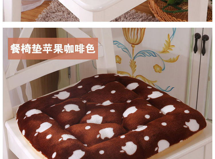 圣榜家纺 法莱绒小方垫 椅垫办公室餐椅垫坐垫棉布艺加厚 保暖透气凳子坐垫 白点豹纹-餐椅垫 38*40cm