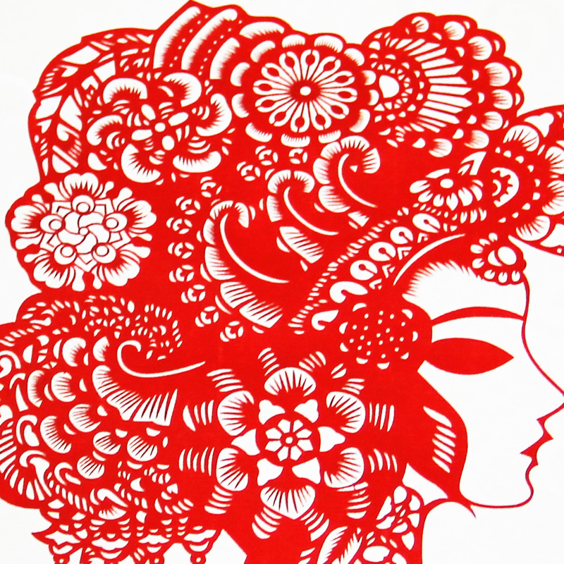 剪纸 丝绸剪纸画装饰画手工艺品中国风特色礼品送老外出国小礼物 丹凤