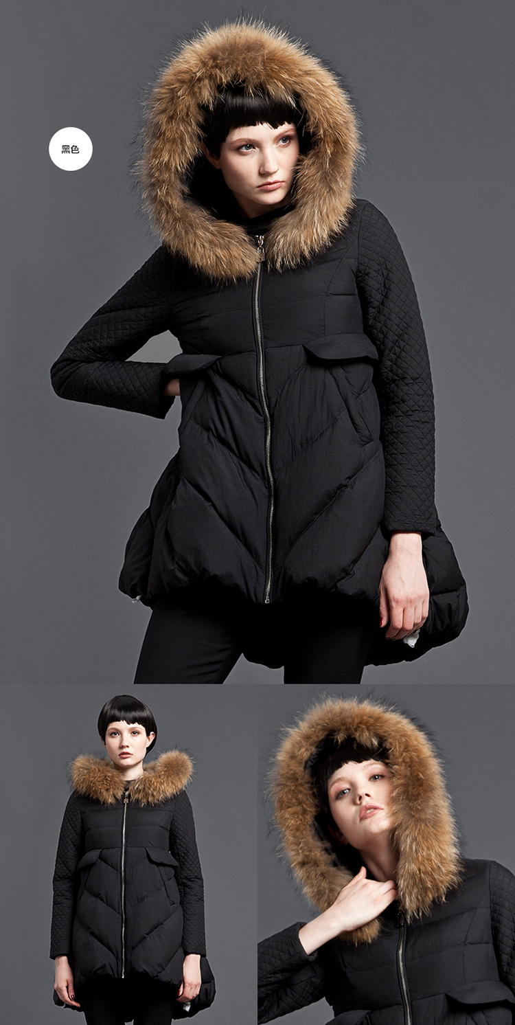 南极人(nanjiren)女士a字型中长款羽绒服nad5f50622 红色m(160/84a)