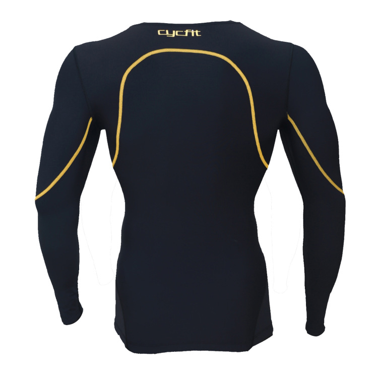 四针六线功能性运动压缩衣运动服跑步衣训练紧身运动健身衣男士 黑色