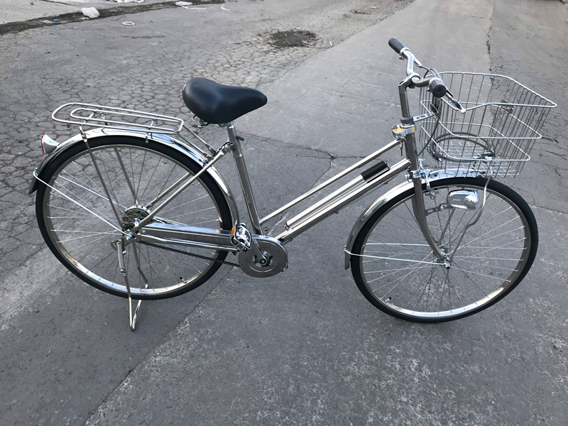 基洛夫不锈钢日本自行车老款公主内变速三速单车休闲复古通勤承重城市