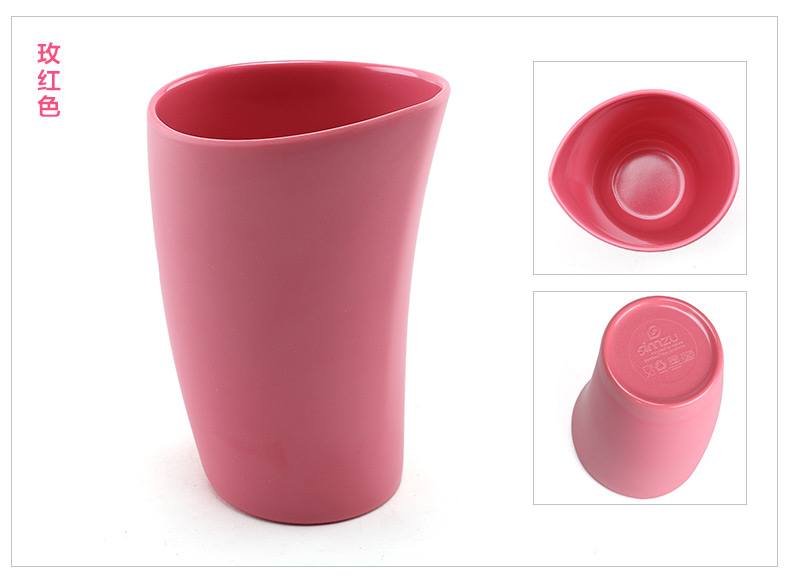 
                                        simzu环保餐具 茶杯/咖啡杯/牛奶杯 竹纤维材质水杯340ml K007 三色套装                