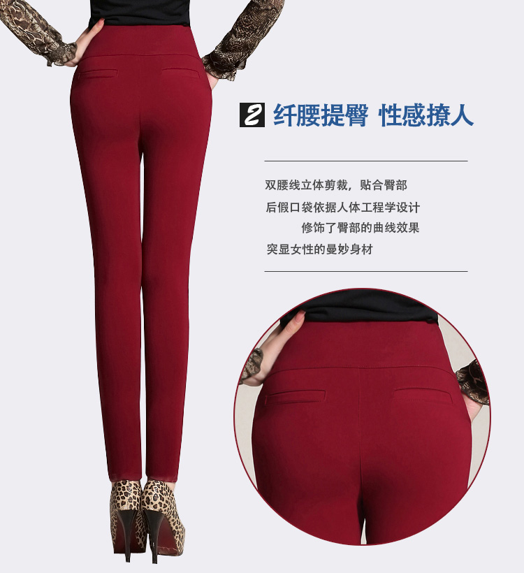 
                                        佰茵秋冬外穿加绒加厚打底裤女高腰大码弹力修身女士小脚铅笔裤 黑色加绒款 L                