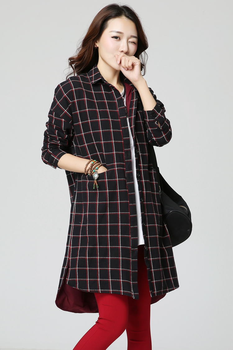 丹思露 2016新款时尚夏季专柜产品 大码女装中长款宽松衬衣女长袖棉麻