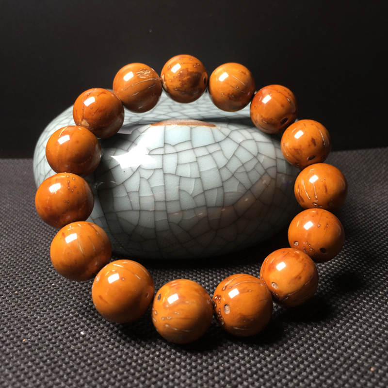 玫之尔鼠紫金鼠正圆光珠手串正圆素珠菩提子文玩佛珠手串 16mm