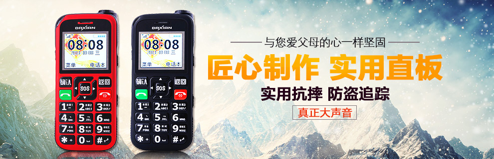 大显DX286 移动/联通2G直板老人手机 双卡双待 红色
