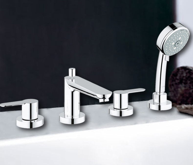 预售高仪grohe德国高仪鲍艾德四孔浴缸龙头花洒套装三种出水手持