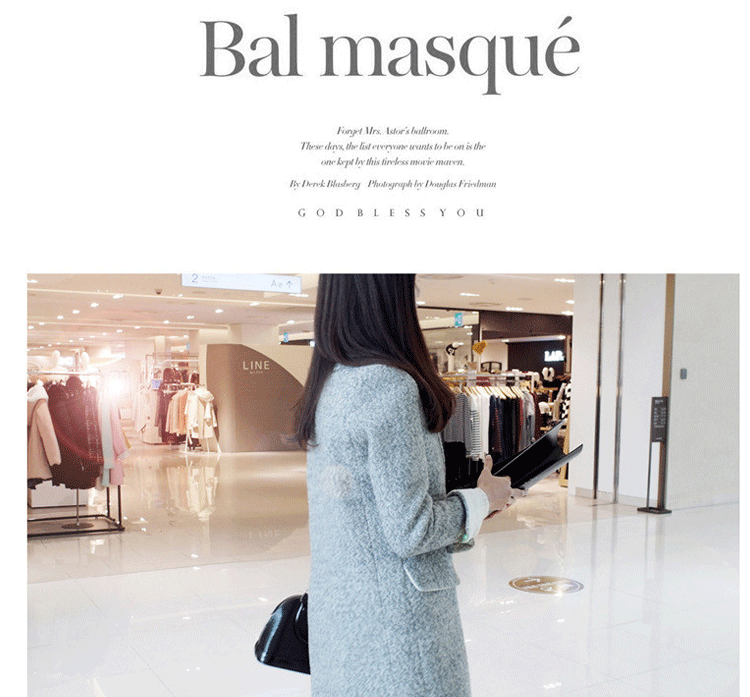 欣衣格毛呢外套女2015冬装新款韩版修身中长款毛呢大衣 女91A 灰色 M