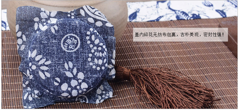 豪峰 密封窑变茶叶罐汝窑青花瓷陶瓷普洱罐储食罐密封茶罐糖果罐 青花瓷蝶恋花茶叶罐简装
