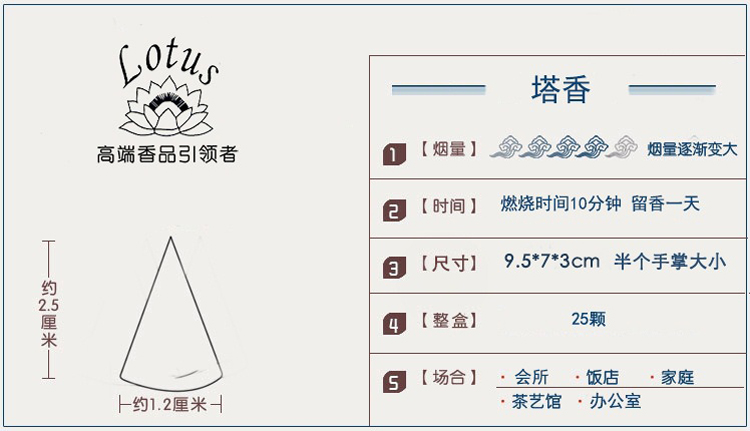 
                                        瓦纳（vanare） 印度香薰檀香塔香盘香沉香锥香家居香薰 25颗装 天竺葵                