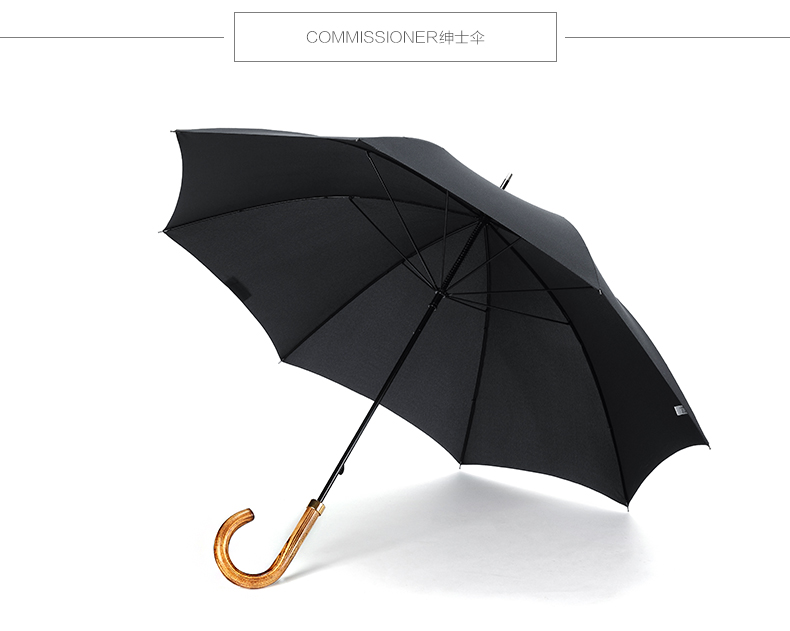富尔顿fulton 英国进口 长柄绅士雨伞男士复古双人大号加固雨伞 黑色