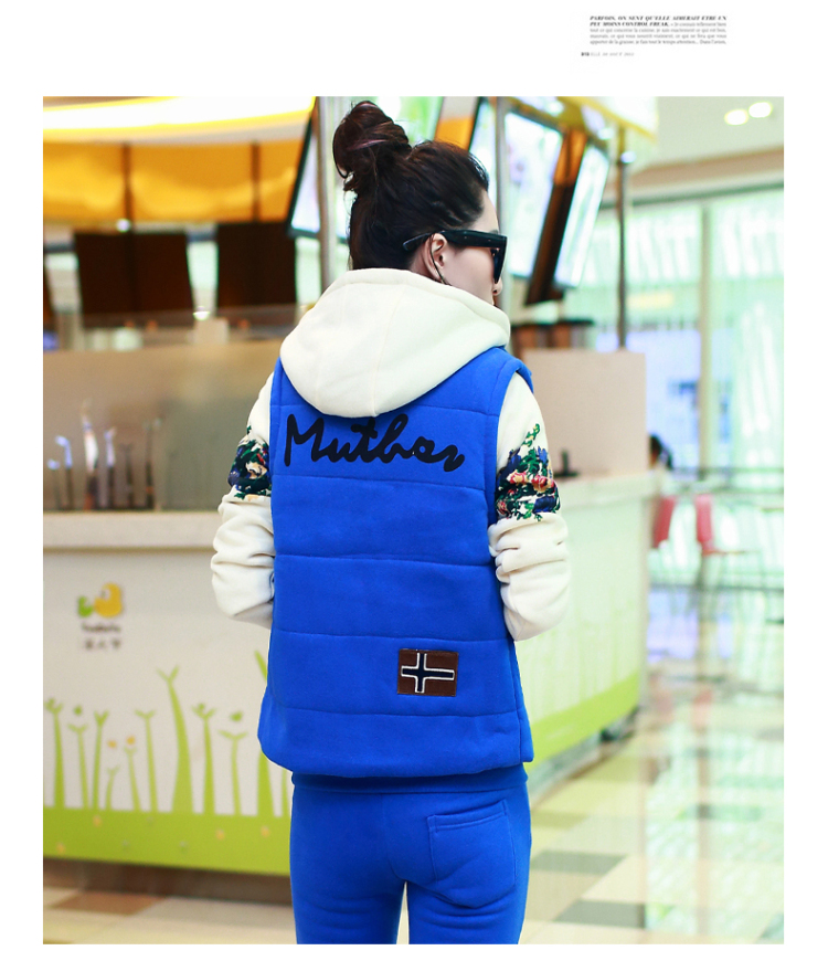 乔莹2015秋冬新款套装卫衣运动套装三件套长袖大码运动服休闲套装女 绿色女 XL