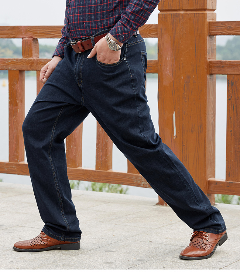 唐治 大码牛仔裤男夏季新款宽松休闲商务直筒裤胖子加大加肥阔腿时尚