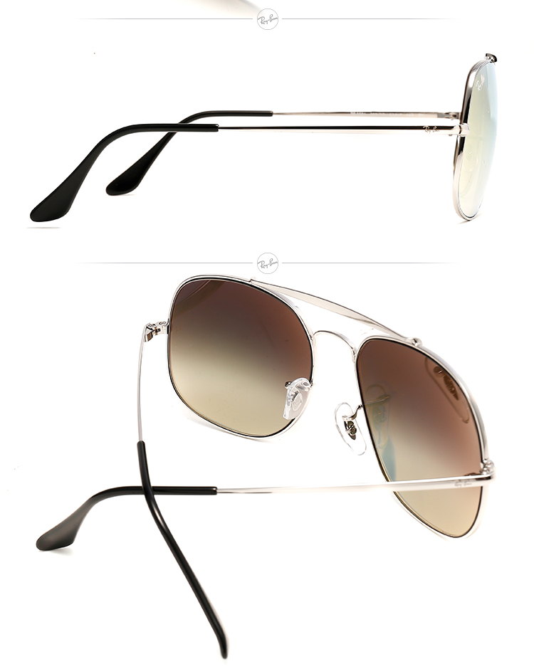 rayban雷朋太阳镜男款将军款方形渐变反光潮流墨镜0rb3561可定制 003