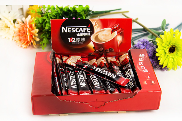 雀巢(nestle)原味咖啡1 2三合一速溶咖啡 低糖36条x2盒
