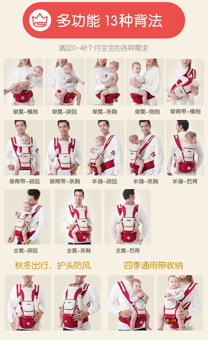 无法获取播放内容更多参数>>背婴带款式:背带腰凳货号:7301商品毛重