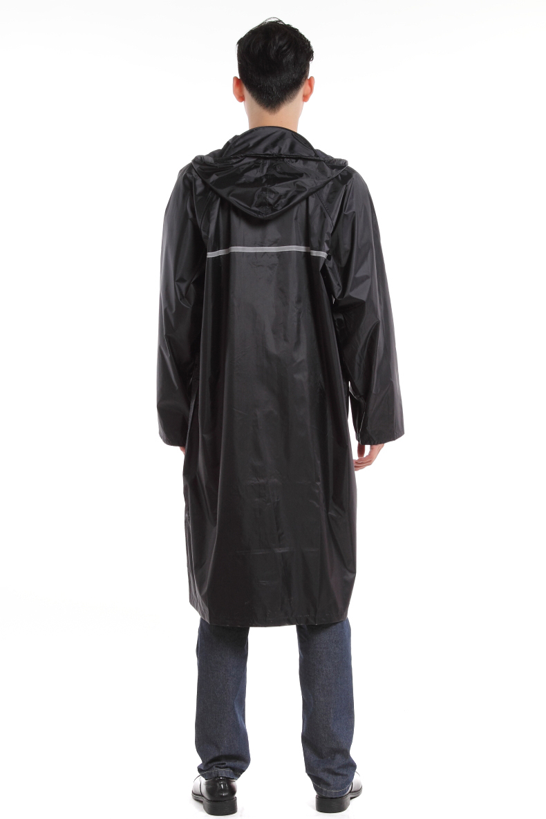 天堂雨衣尼龙绸风衣 男女成人连体雨衣有袖雨披带荧光条时尚都市风衣