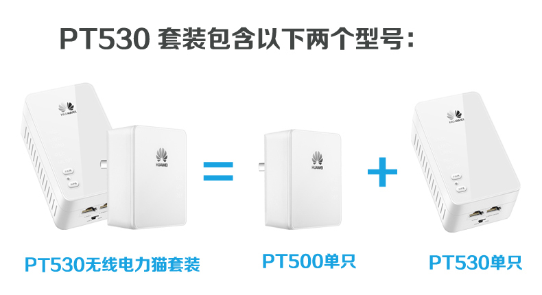 华为HUAWEI PT530+PT500 电力猫 电力线适配器 300M无线套装