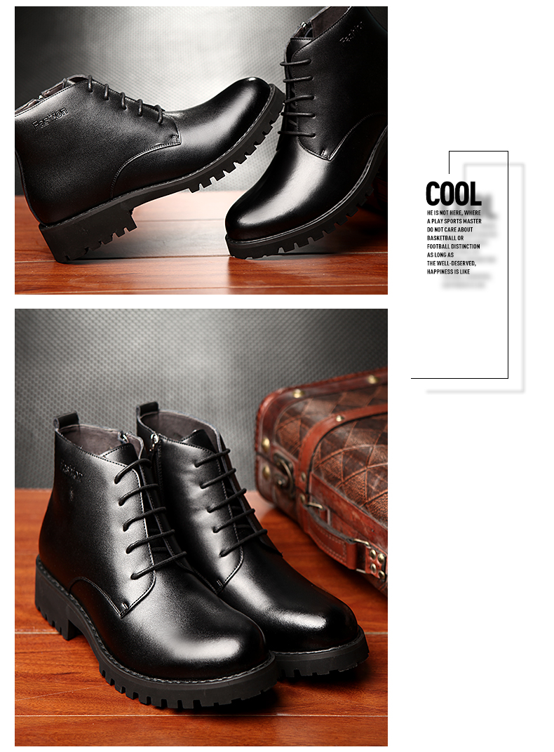 马刺男爵2016情侣男士马丁靴英伦中筒男靴高帮工装加绒保暖皮靴潮男