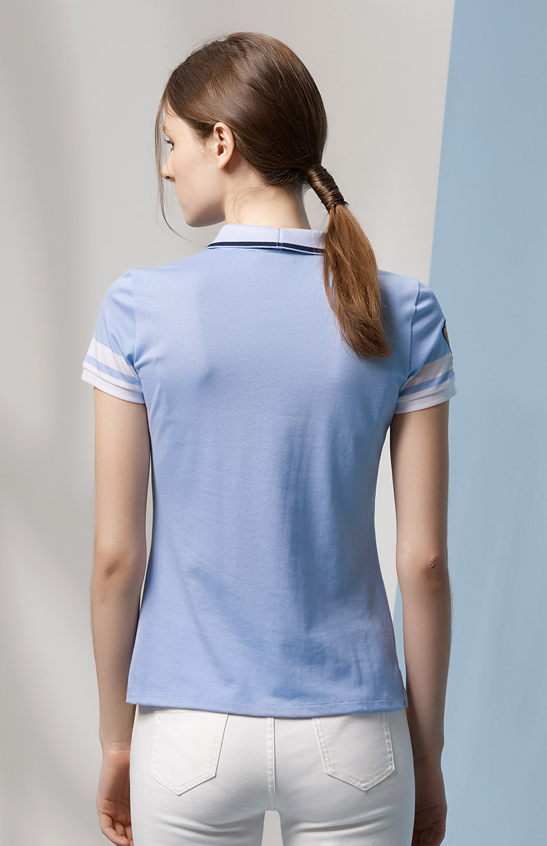 春夏女短袖t恤polo衫修身上衣astse08be31 浅蓝色ll 170/92a42