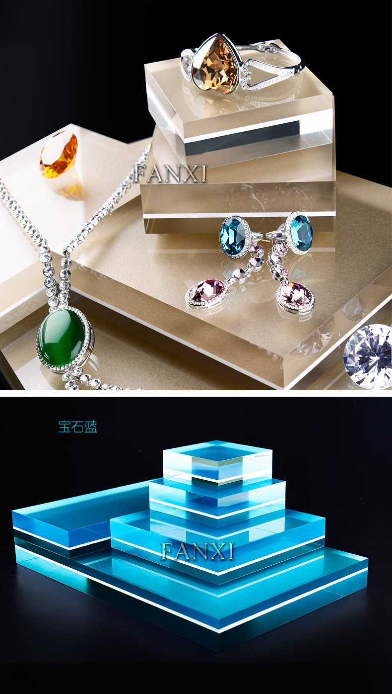 精品亚克力珠宝橱窗展示道具百搭五件套装摆放道具 yj05203 苹果绿