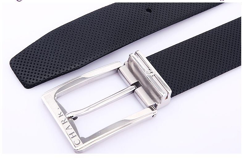 philippe charriol 夏利豪男士商务时尚牛皮针扣皮带 黑色