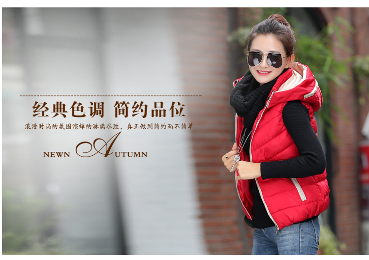 羽绒棉服女短款马甲韩版轻薄连帽可拆韩范百搭马夹背心羽绒棉服外套 白色 L