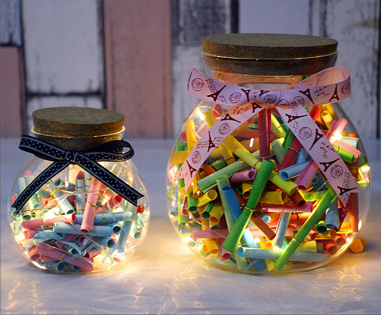 倾阑 千纸鹤瓶子 夜光许愿瓶满天星幸运星千纸鹤玻璃瓶 装星星的瓶子