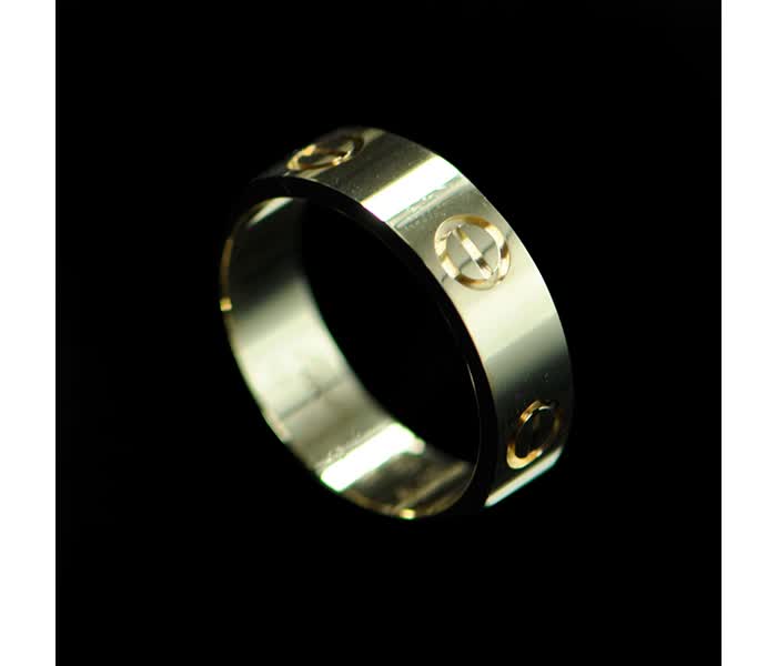 cartier 卡地亚 女士玫瑰金戒指 54# b4084654 黑色