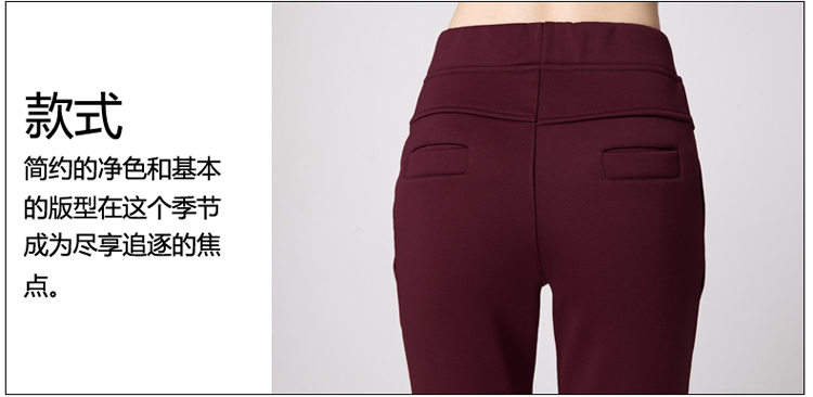 简迪卡 2015哈伦裤加绒加厚冬季新款女裤子女韩版大码显瘦小脚裤8835-1 黑色 L