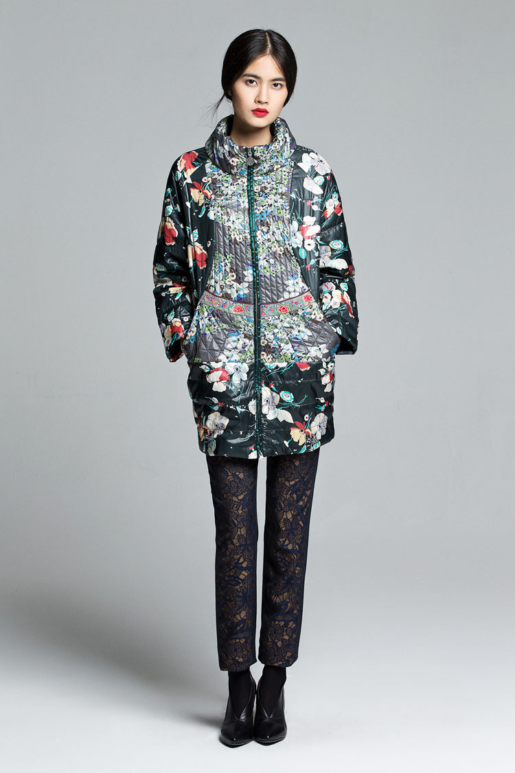 渔牌女装正品休闲裤女秋修身显瘦小脚裤长裤中国风提花外穿裤子商场