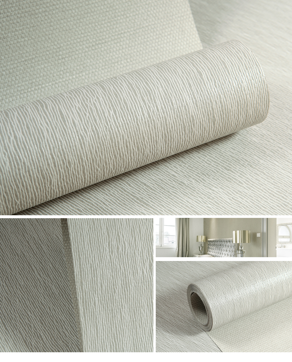 原装进口真石漆海吉布浅灰色墙纸工程装修材料玻纤壁布免刷漆墙布