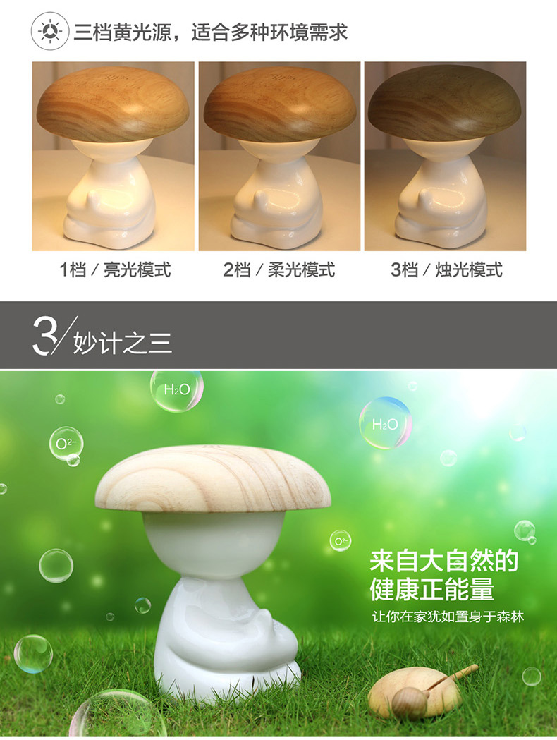 
                                        琪特 创意台灯 聪明一休空气净化器负离子除尘净化夜灯 送女友送老婆生日礼物实用创意礼品 一休智能空气净化灯                