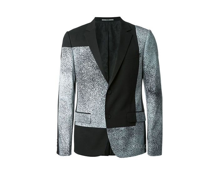 kenzo 高田贤三 男士拼接纯棉西装 黑色 48