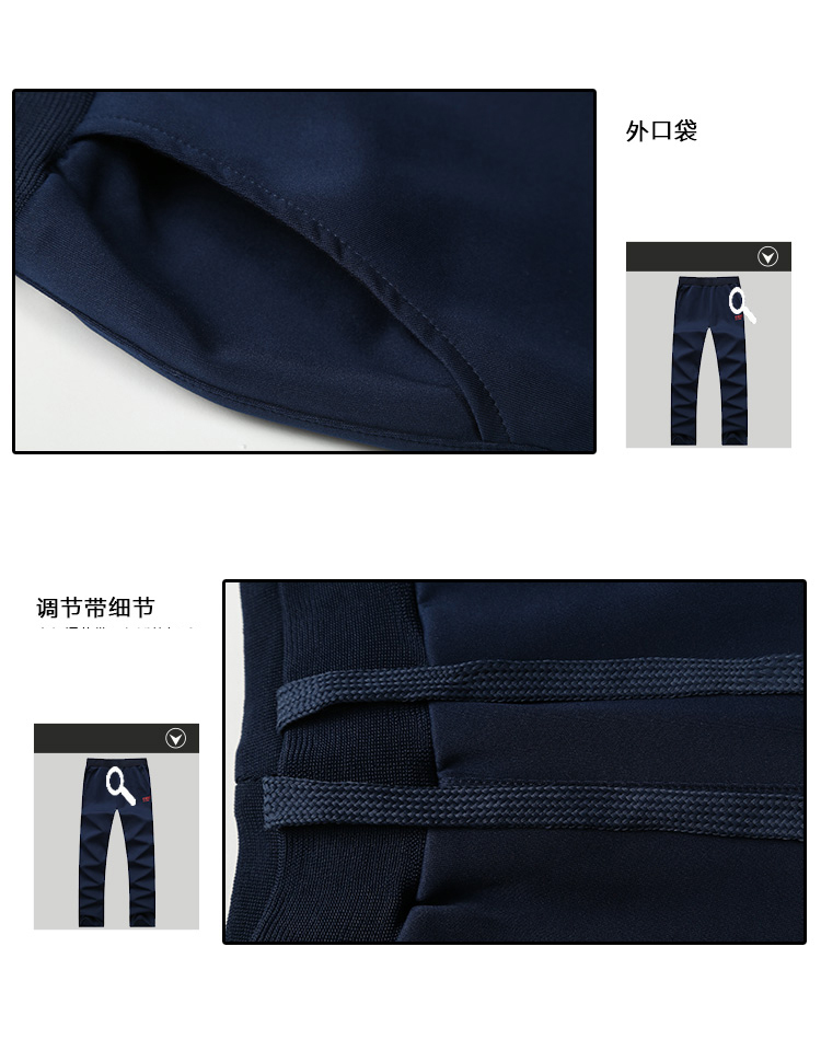 梦凯瑟琳2015秋冬 韩版修身情侣装 卫衣女长袖开衫连帽运动套装 休闲时尚卫衣套装女两件套 深蓝 女款M