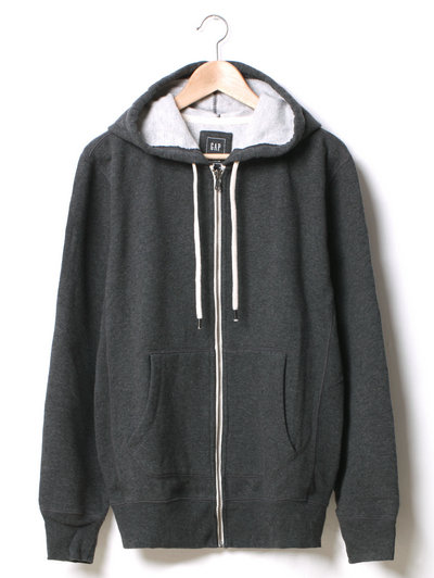 gap经典舒适绒里拉链连帽卫衣|男装108434 碳灰色 175/92a(s)