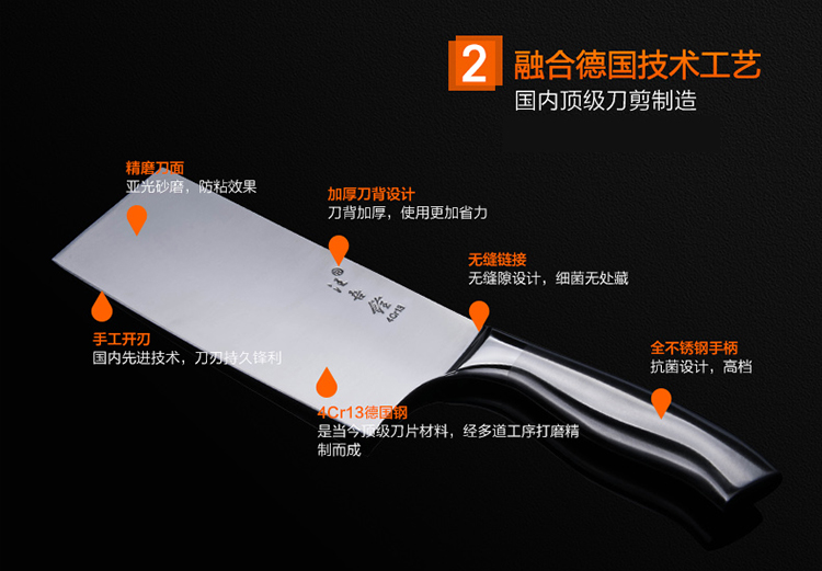 汪吾铨不锈钢亚克力座菜刀套装刀具套装厨房刀具组合厨房七件套金刚狼JGL-T7