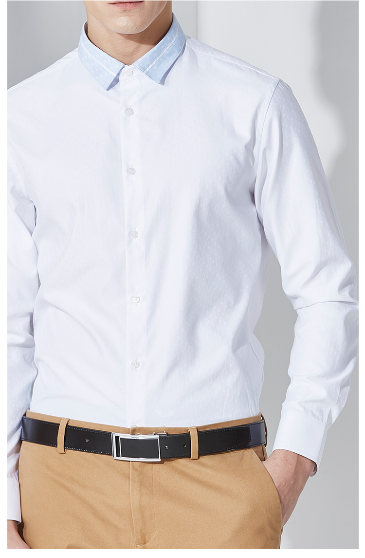 法派印花长袖衬衫双色可选 白色s1a02611 42(180/100a)